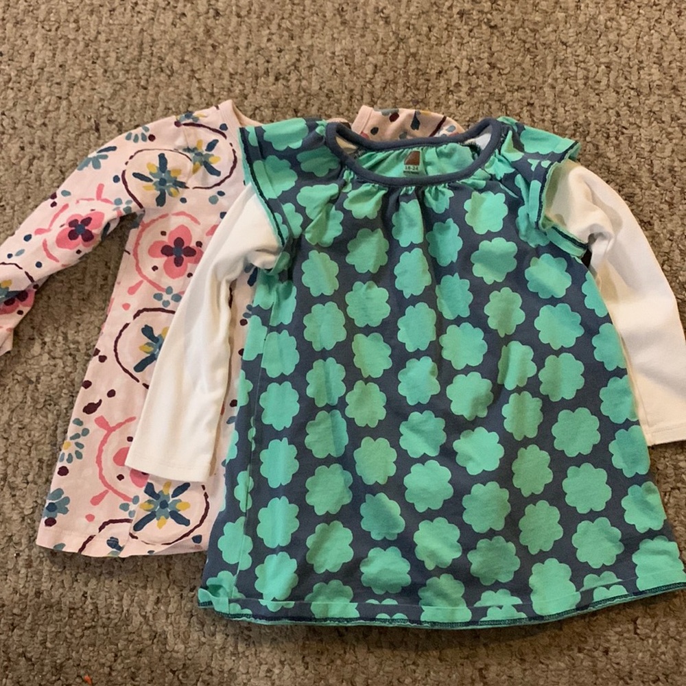 Two 18-24 months Tea girls long sleeve shirts